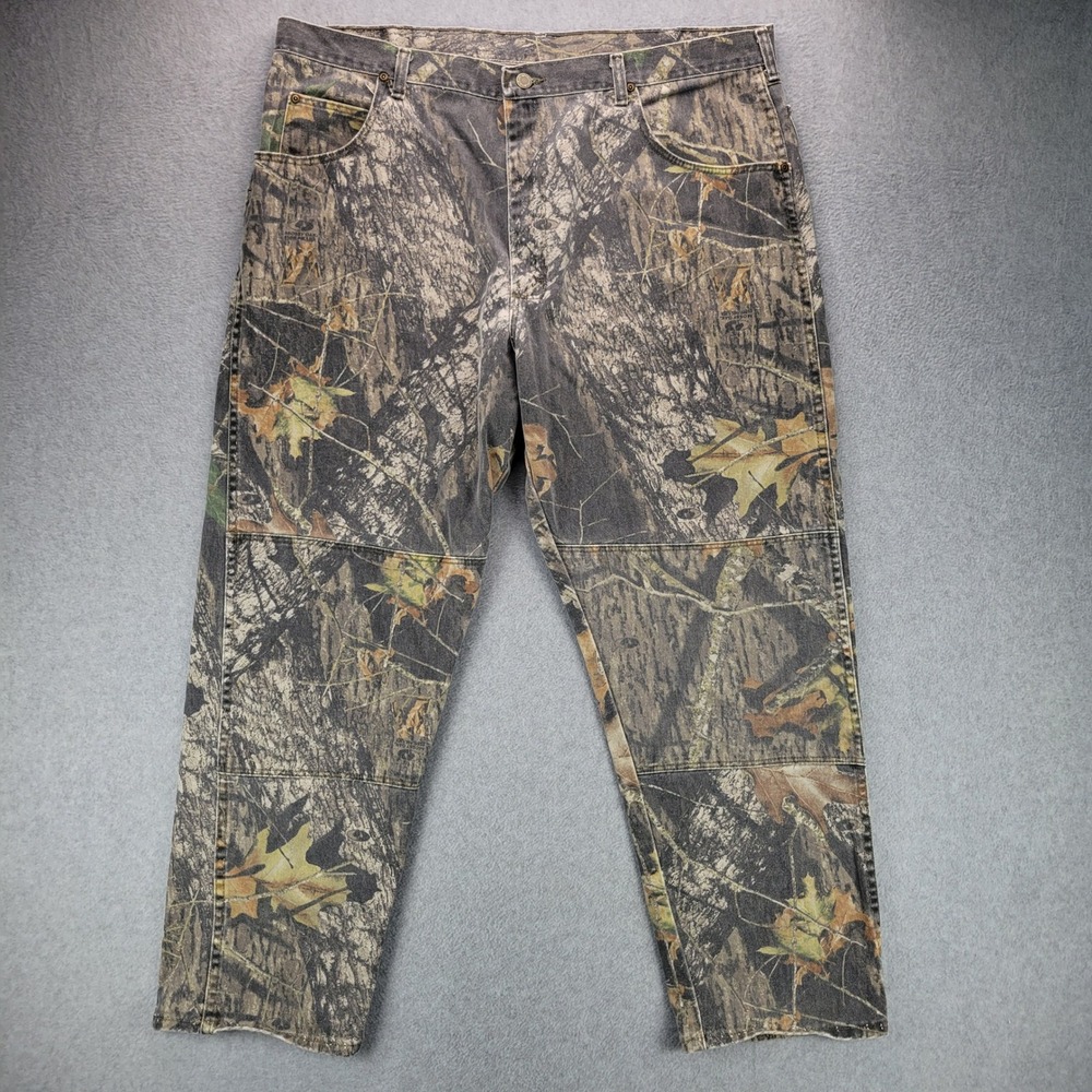 Wrangler Camo Pants Mens 42x30 Brown Mossy Oak Double Knee Cotton Workwear‎